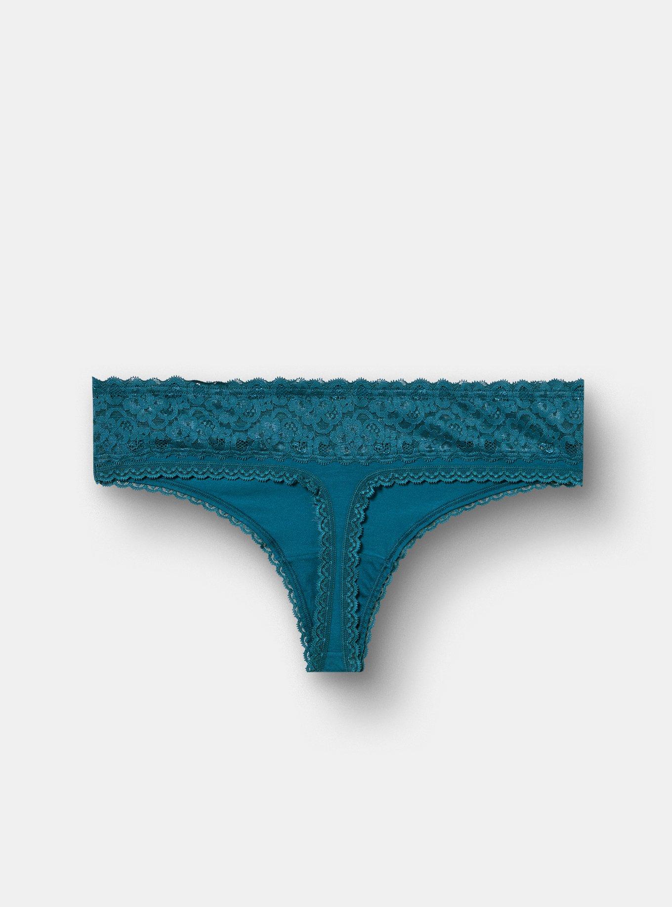 Cotton Mid-Rise Thong Panty, LEGION BLUE, alternate