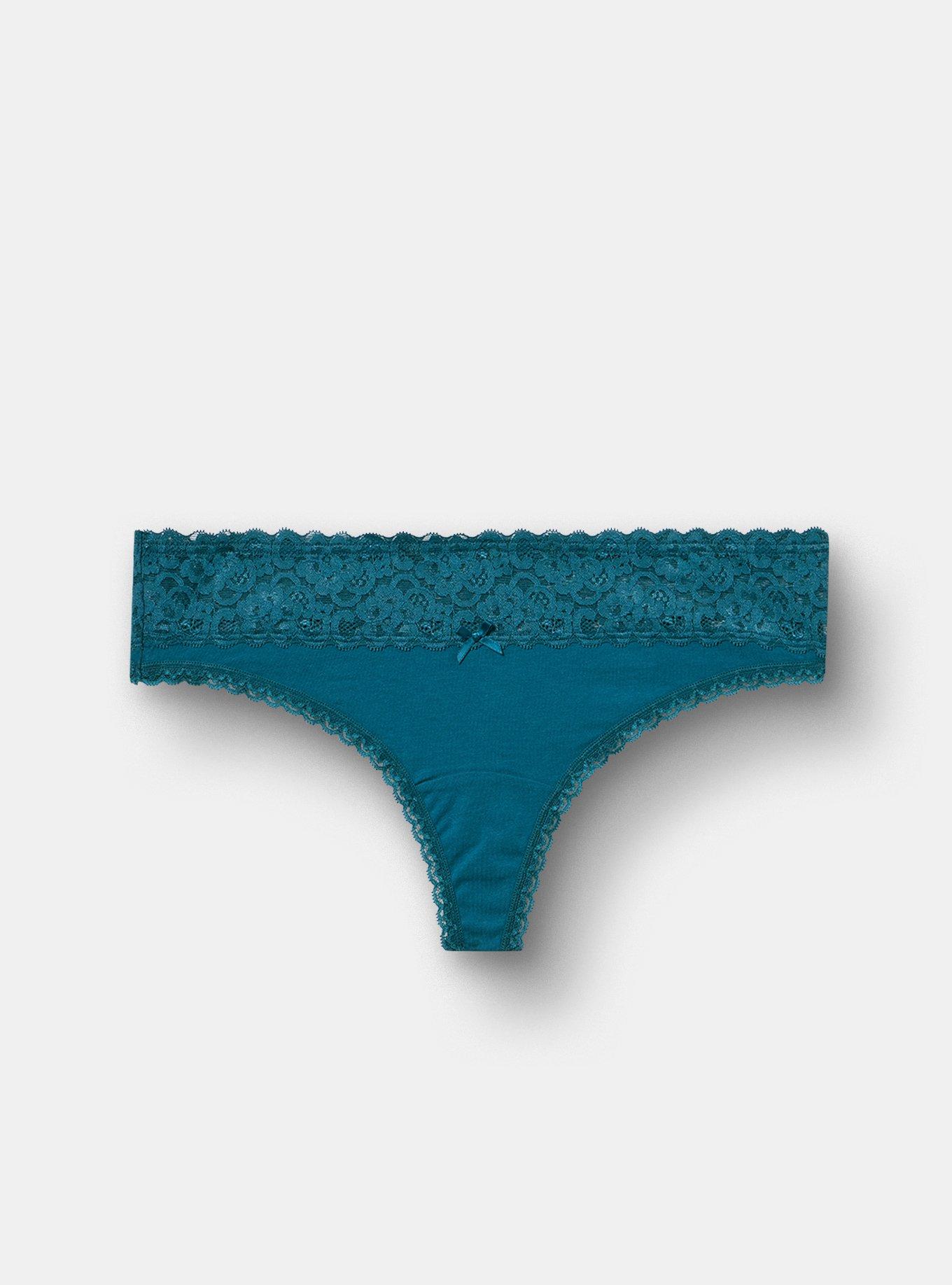 Cotton Mid-Rise Thong Panty, LEGION BLUE, hi-res