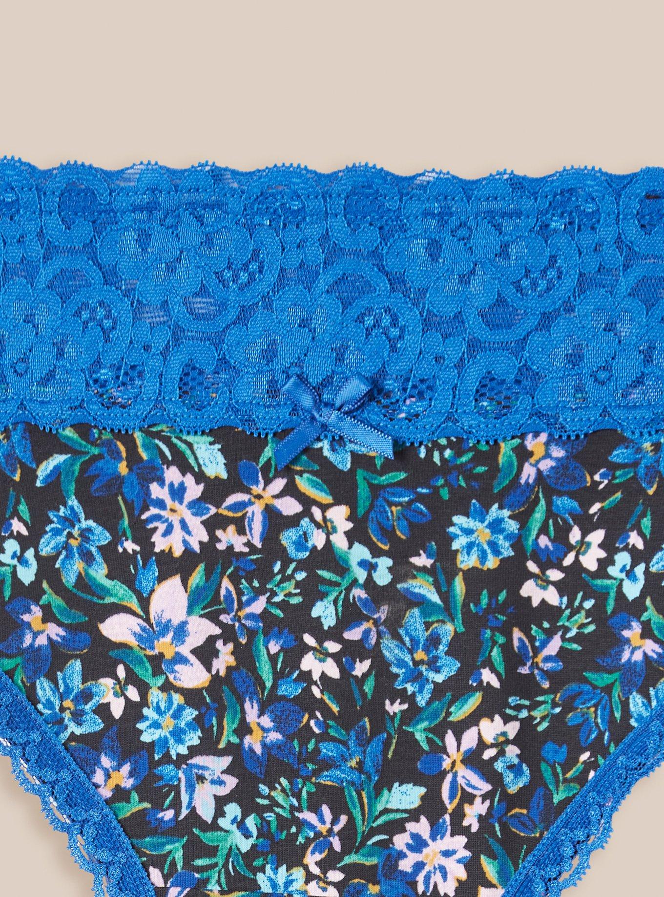 Plus Size Cotton MidRise Thong Lace Trim Panty Torrid