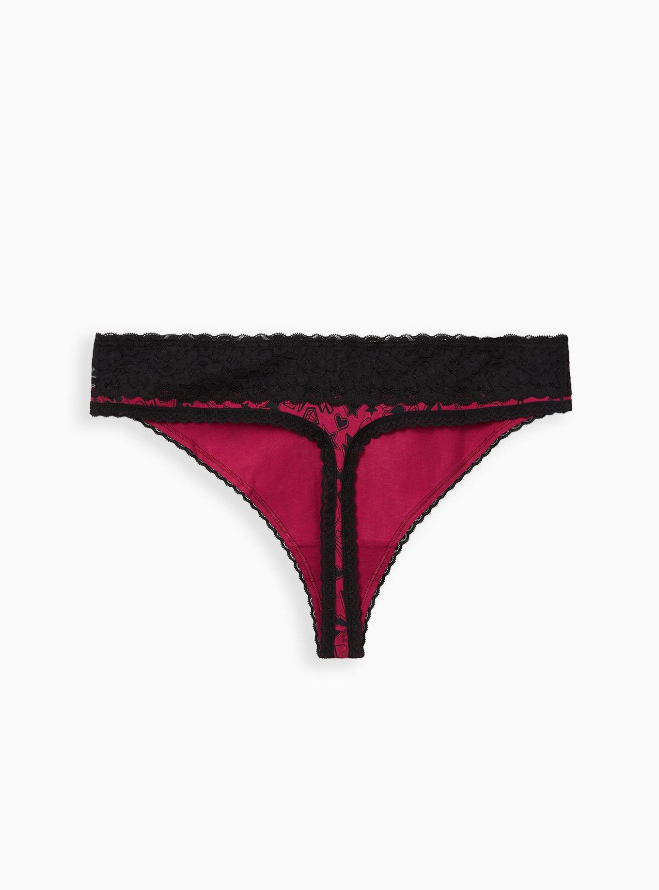 Cotton Mid-Rise Thong Panty, SKULL ALLOVER, alternate