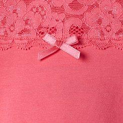 Cotton Mid-Rise Thong Lace Trim Panty, FANDANGO PINK PINK, swatch