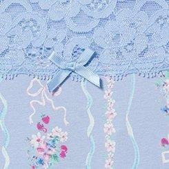 Cotton Mid-Rise Lace Trim Thong Panty, ANTOINETTE FLORAL SERENITY, swatch