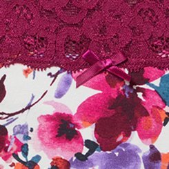 Cotton Mid-Rise Thong Panty, ROBIN FLORAL PRISTINE, swatch