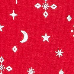 Plus Size Cotton Mid-Rise Thong Lace Trim Panty, SPARKLY SNOWFLAKE JESTER RED SILVER FOIL, swatch