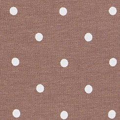 Plus Size Cotton Mid-Rise Thong Lace Trim Panty, CHIC DOT DEEP TAUPE, swatch