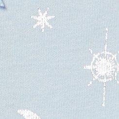 Plus Size Cotton Mid-Rise Thong Lace Trim Panty, SPARKLY SNOWFLAKE SKYWAY SILVER FOIL, swatch