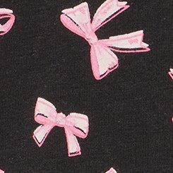 Plus Size Cotton Mid-Rise Thong Panty, FLOAT BOWS BLACK, swatch