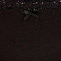 Cotton Mid-Rise Thong Lace Trim Panty, , swatch