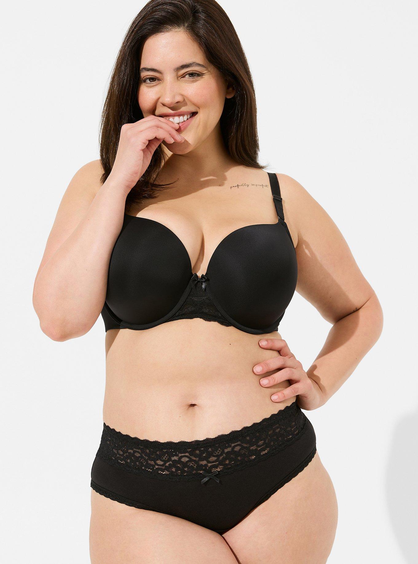 Plus Size - Cotton Mid-Rise Hipster Lace Trim Panty - Torrid