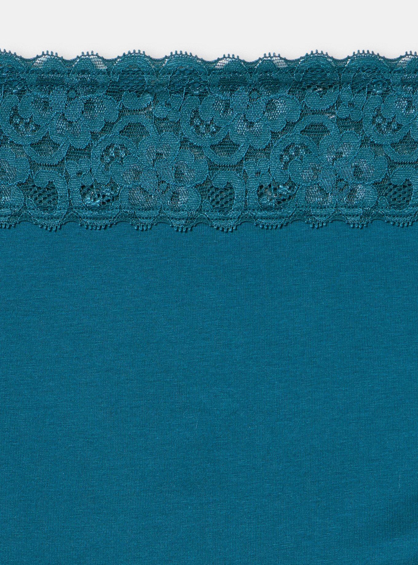 Cotton Mid-Rise Lace Trim Hipster Panty, LEGION BLUE, alternate