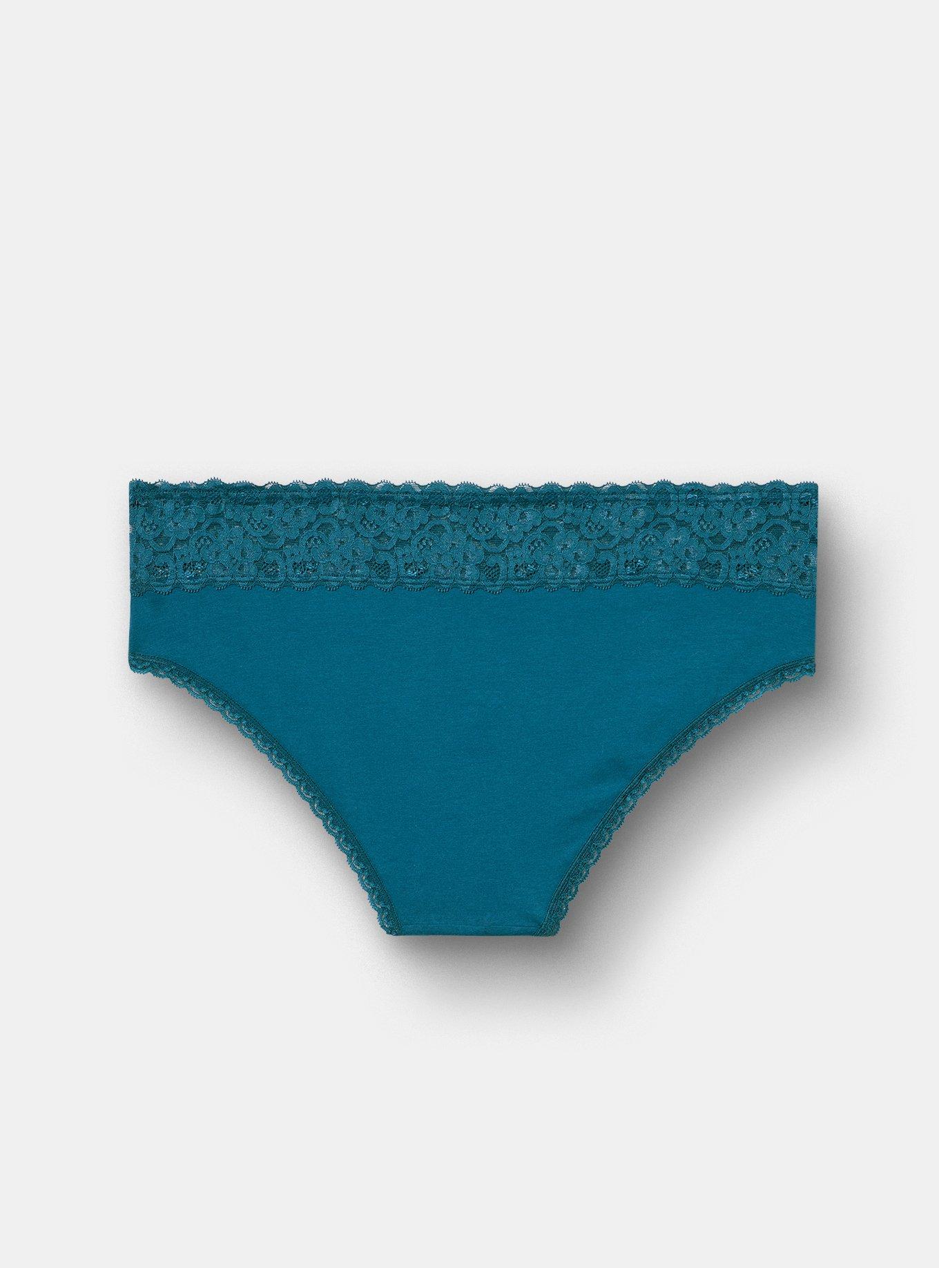 Cotton Mid-Rise Lace Trim Hipster Panty, LEGION BLUE, alternate