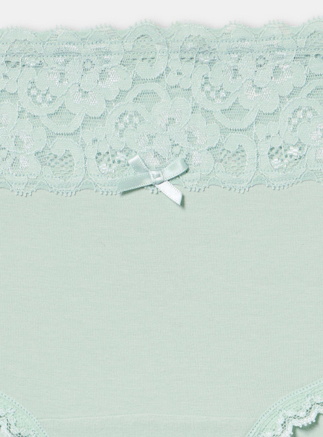 Cotton Mid-Rise Lace Trim Hipster Panty, HARBOR GRAY, alternate