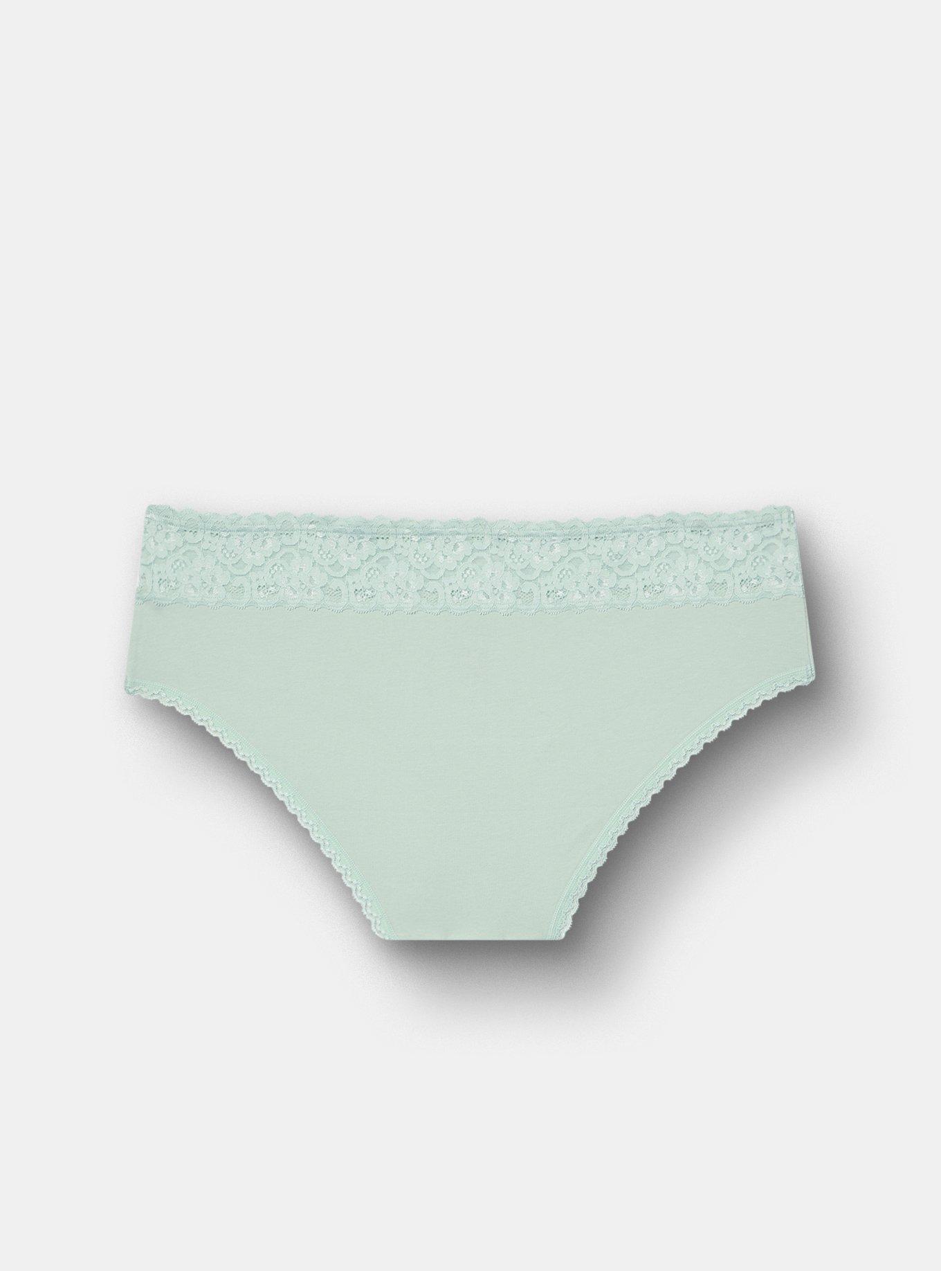 Cotton Mid-Rise Lace Trim Hipster Panty, HARBOR GRAY, alternate