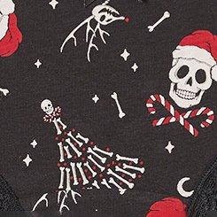 Cotton Mid-Rise Hipster Lace Trim Panty, NIGHT TERROR CHRISTMAS BLACK, swatch