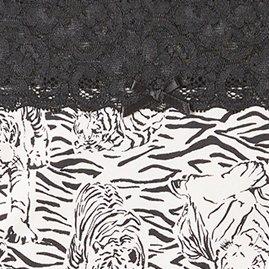 Cotton Mid-Rise Hipster Lace Trim Panty, STRIPE TIGERS WHITE, swatch