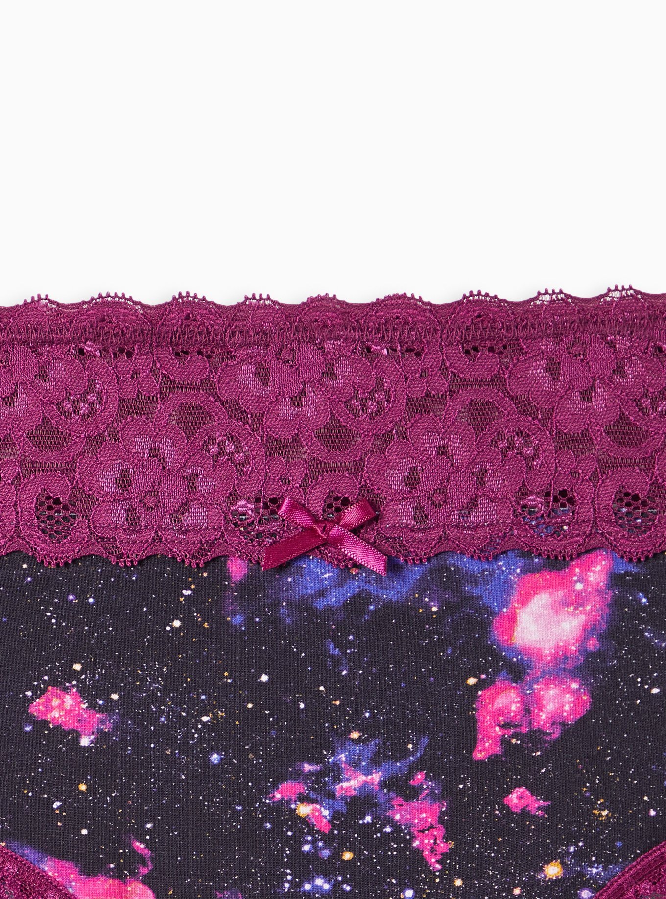 Cotton Mid-Rise Lace Trim Hipster Panty, CELESTIAL SYMPHONY BLACK, alternate