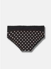 Cotton Mid-Rise Hipster Lace Trim Panty, POLKA DOT PARTY, alternate