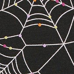 Cotton Mid-Rise Hipster Lace Trim Panty, ALLOVER SPIDERWEBS BLACK, swatch