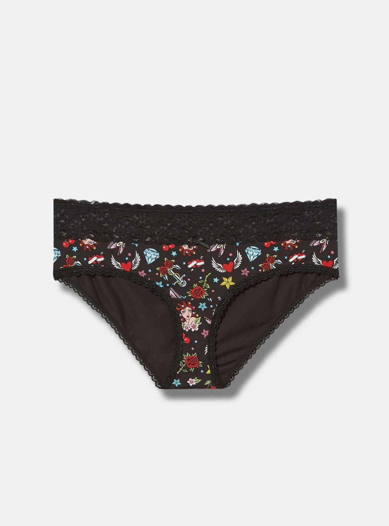 Plus Size - Cotton Mid-Rise Hipster Lace Trim Panty - Torrid