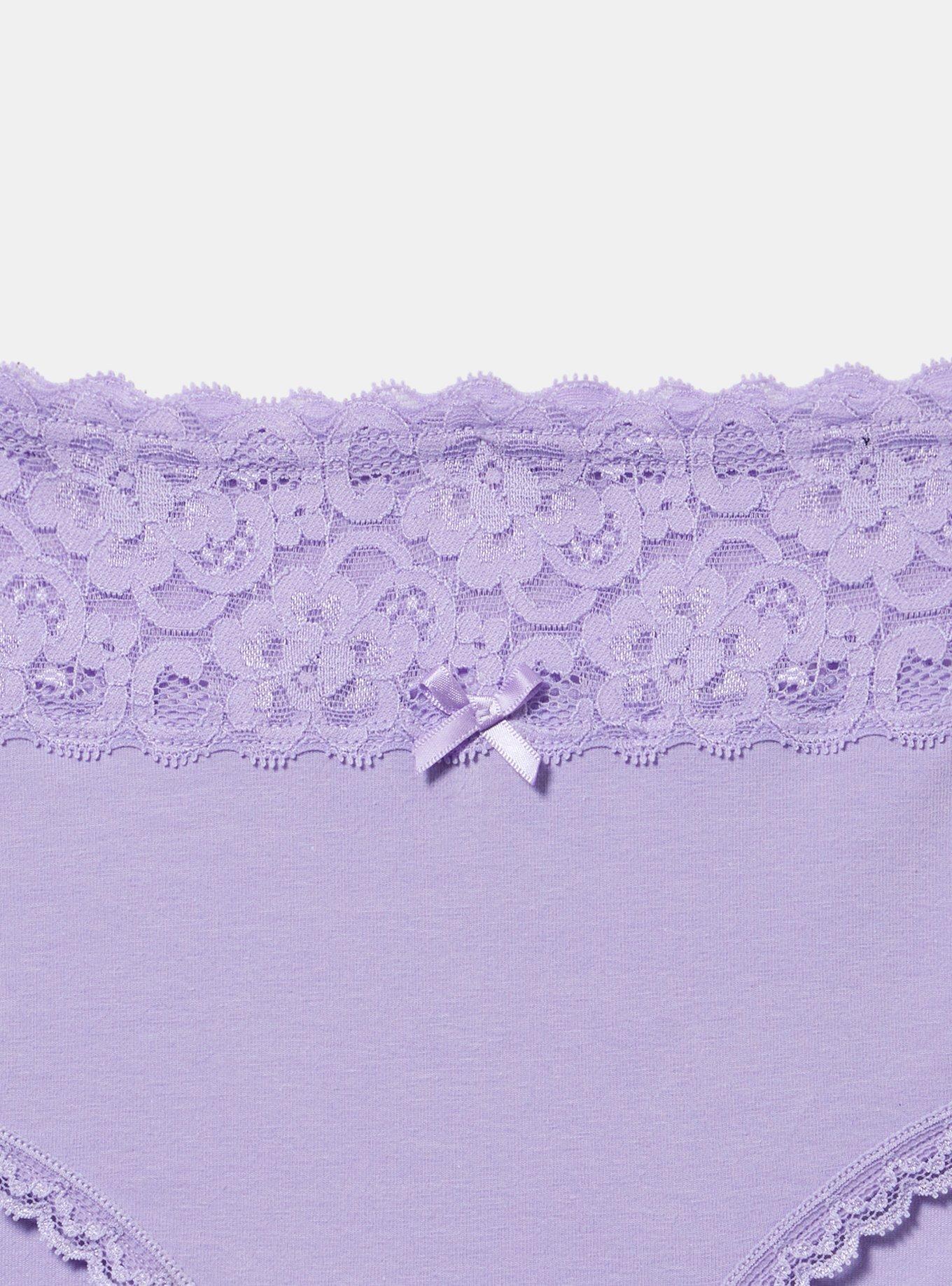 Cotton Mid-Rise Hipster Lace Trim Panty