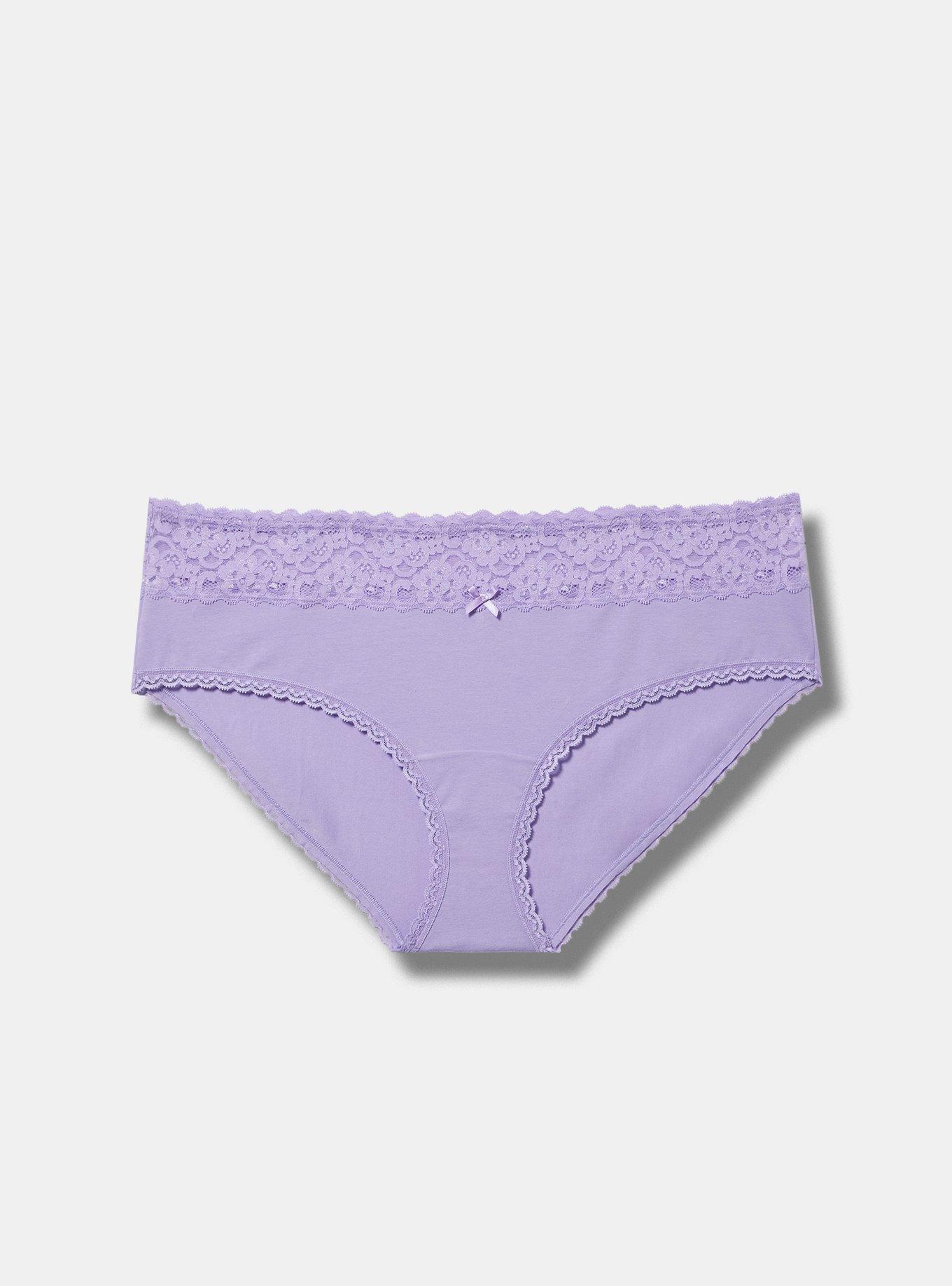 Cotton Mid-Rise Hipster Lace Trim Panty