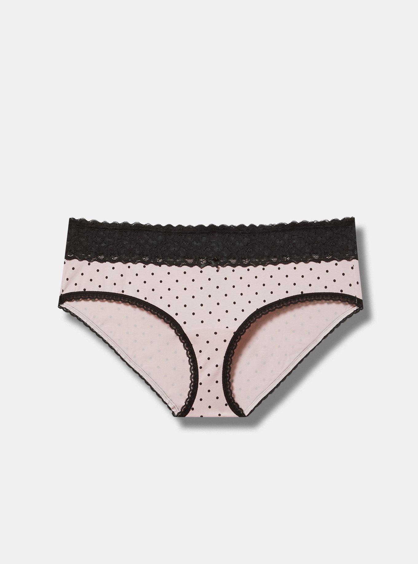 Cotton Mid-Rise Hipster Lace Trim Panty