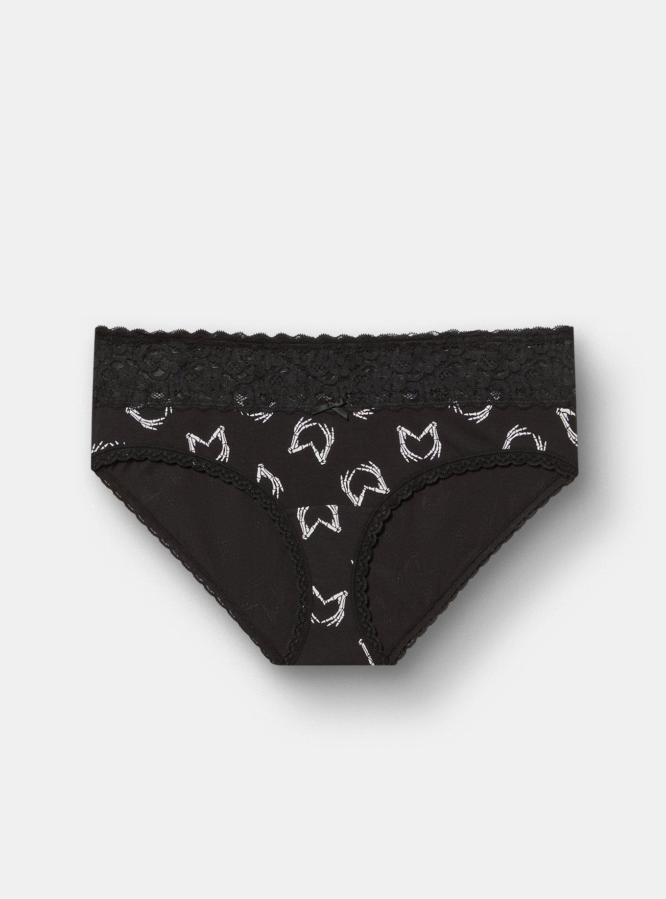 COTTON MID RISE HIPSTER LACE TRIM PANTY