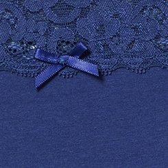 Plus Size Cotton Mid-Rise Lace Trim Hipster Panty, BELLWETHER BLUE, swatch