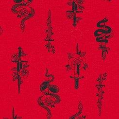 Cotton Mid-Rise Lace Trim Hipster Panty, SNAKES AND DAGGERS JESTER RED, swatch