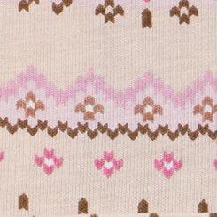 Plus Size Cotton Mid-Rise Lace Trim Hipster Panty, SOLA FAIRISLE SMALL ROSE DUST, swatch