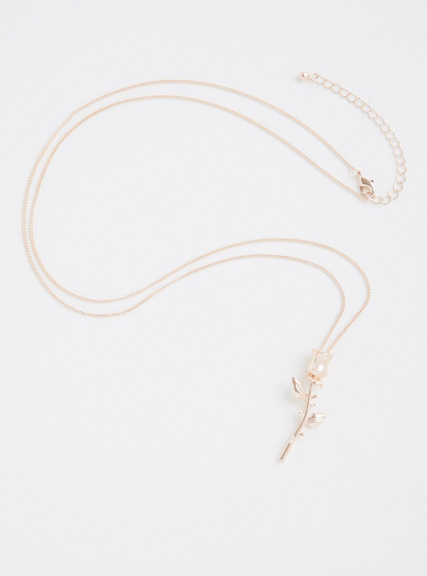 Plus size rose gold rose necklace torrid
