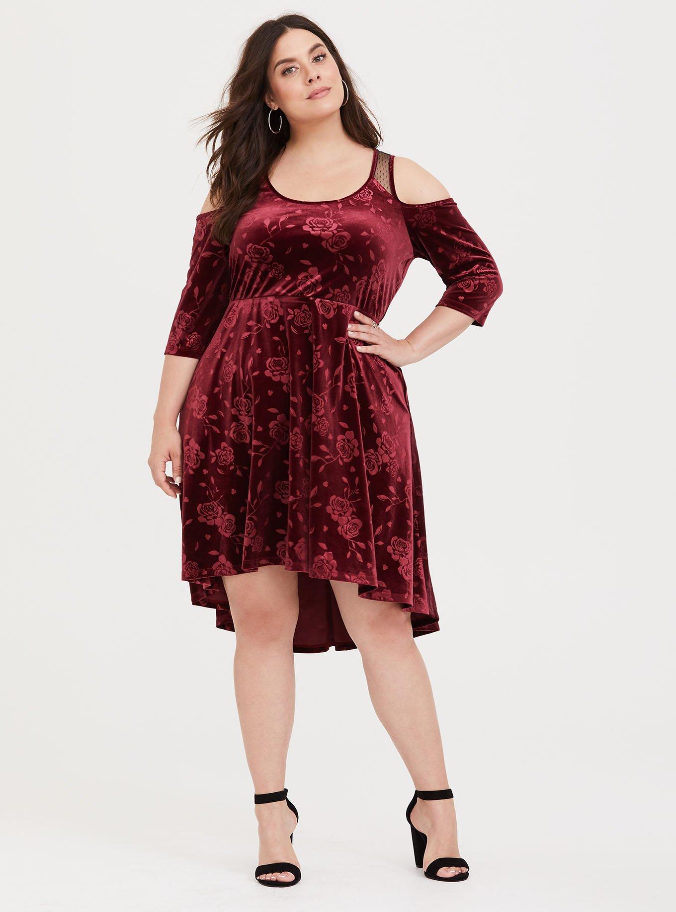 NWT Torrid Plus Size 0 Large SKATER MIDI DRESS - VELVET STARS BLACK 