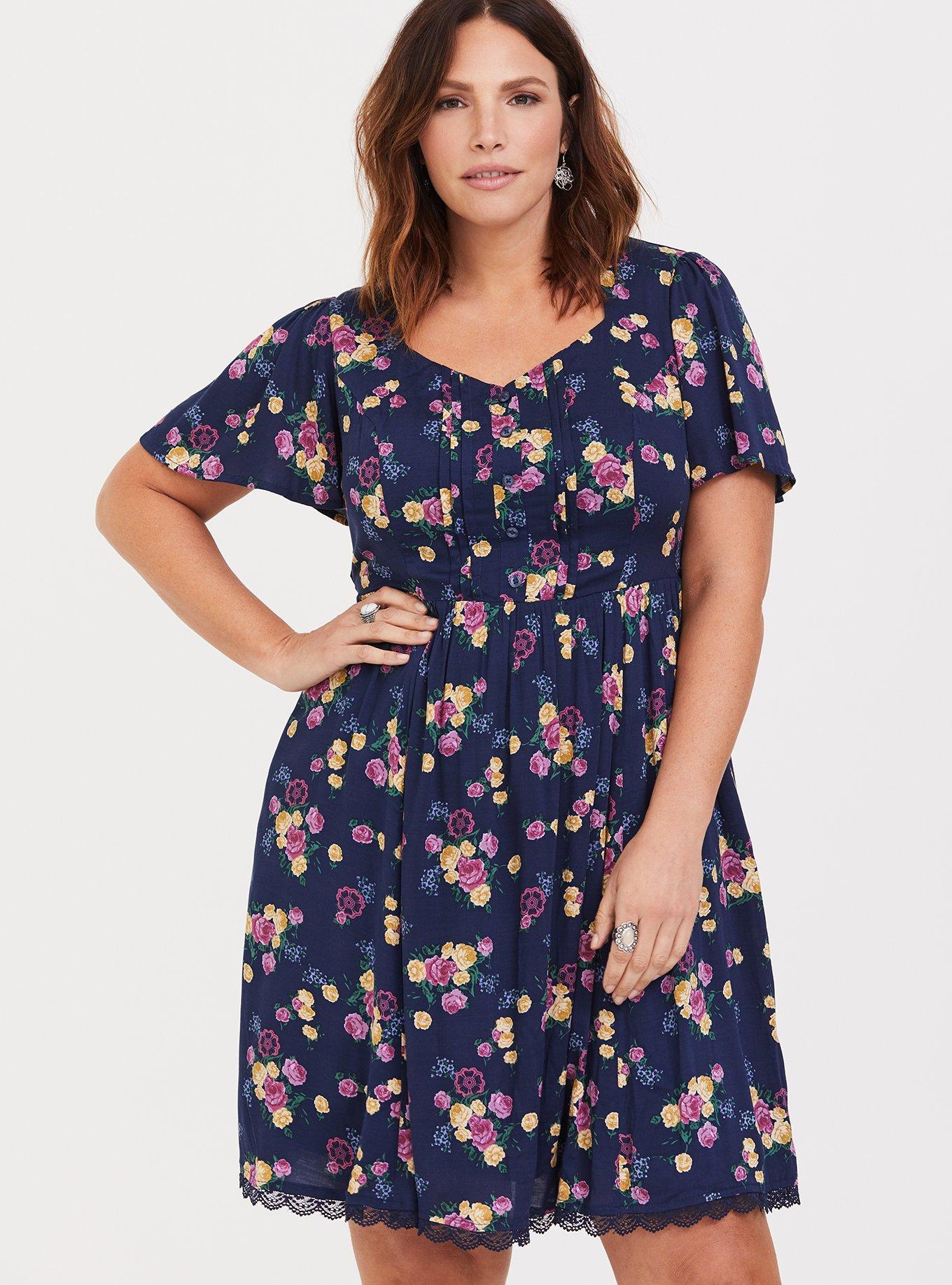 Plus Size - Outlander Floral Botanical Skater Dress - Torrid