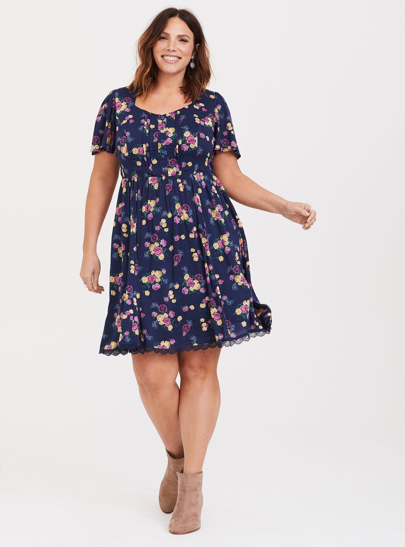 Plus Size - Outlander Floral Botanical Skater Dress - Torrid