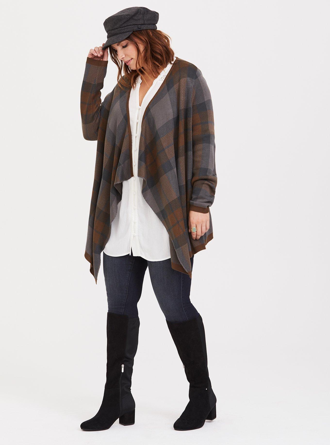 Plus Size - Outlander Plaid Tartan Drape Cardigan - Torrid