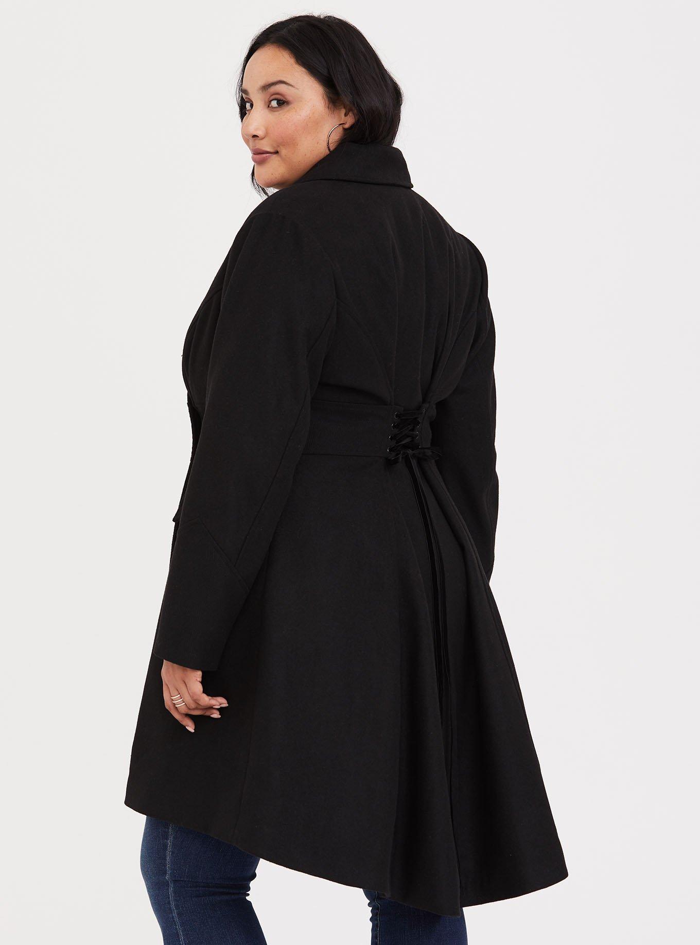 Plus Size - Harry Potter Bellatrix Black Lace-Up Coat - Torrid