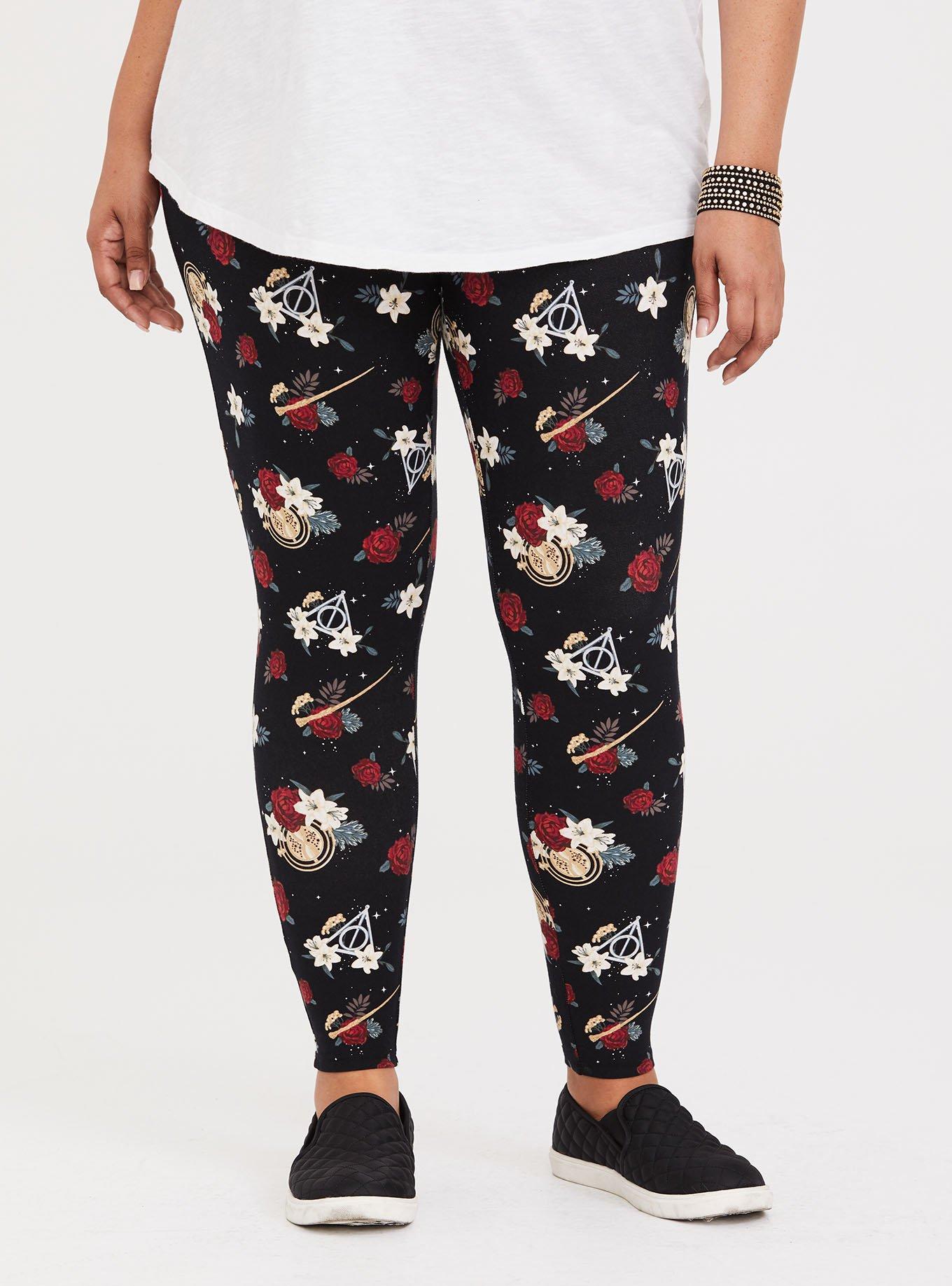 Harry Potter Wizarding Black Floral Legging, MULTI, alternate