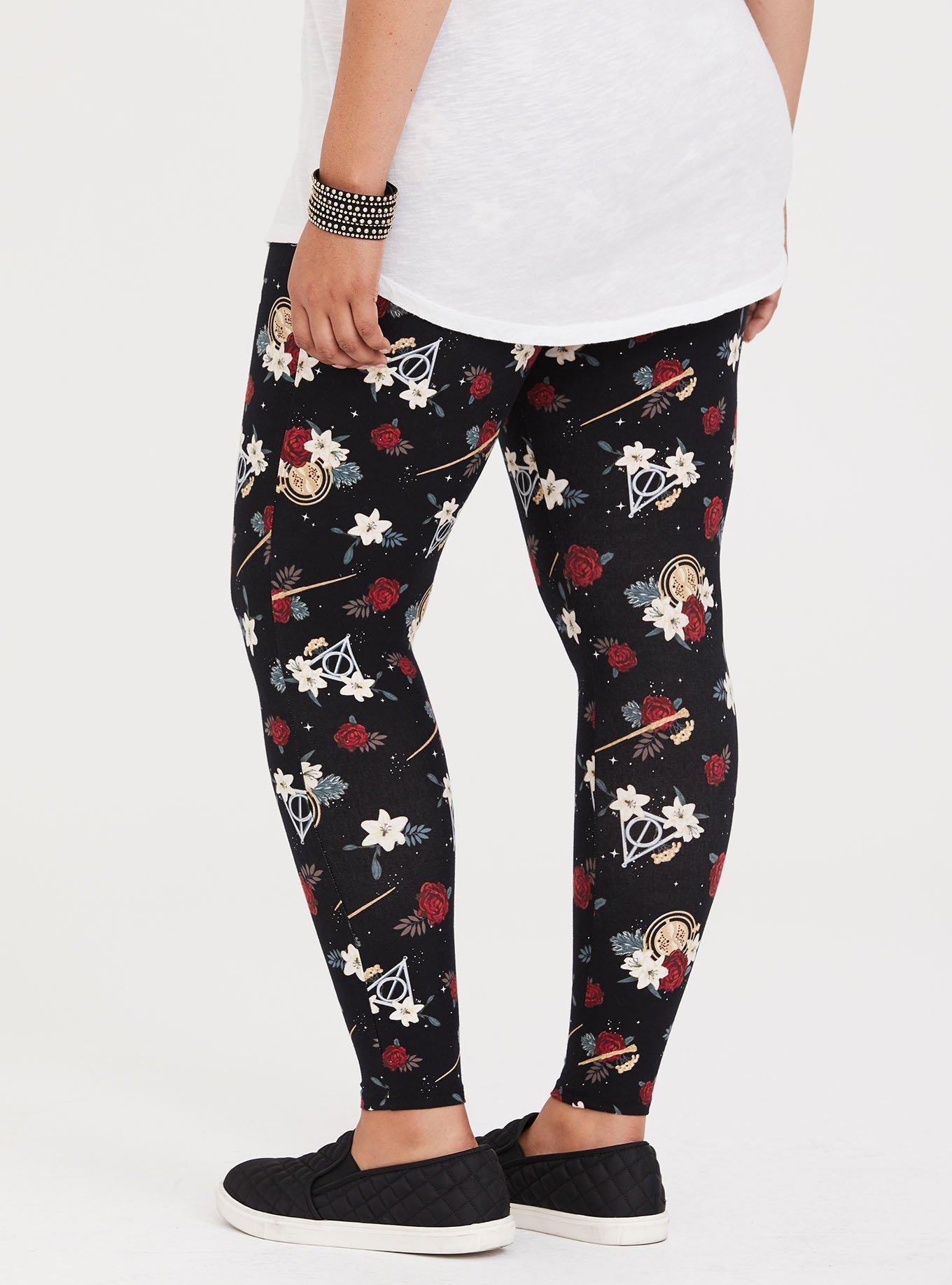 Harry Potter Wizarding Black Floral Legging, MULTI, alternate