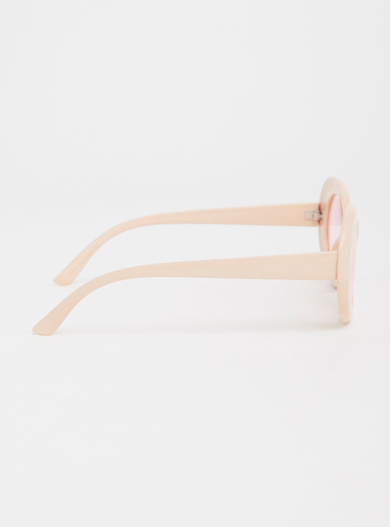 Pink Oval Plastic Sunglasses, , alternate