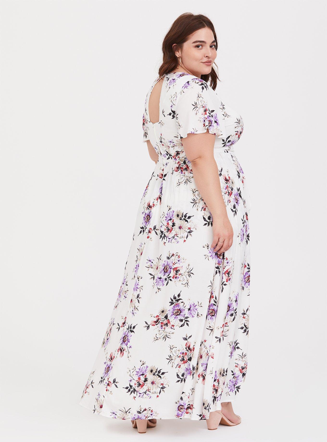 Plus Size Maxi Challis Walk Through Dress Torrid