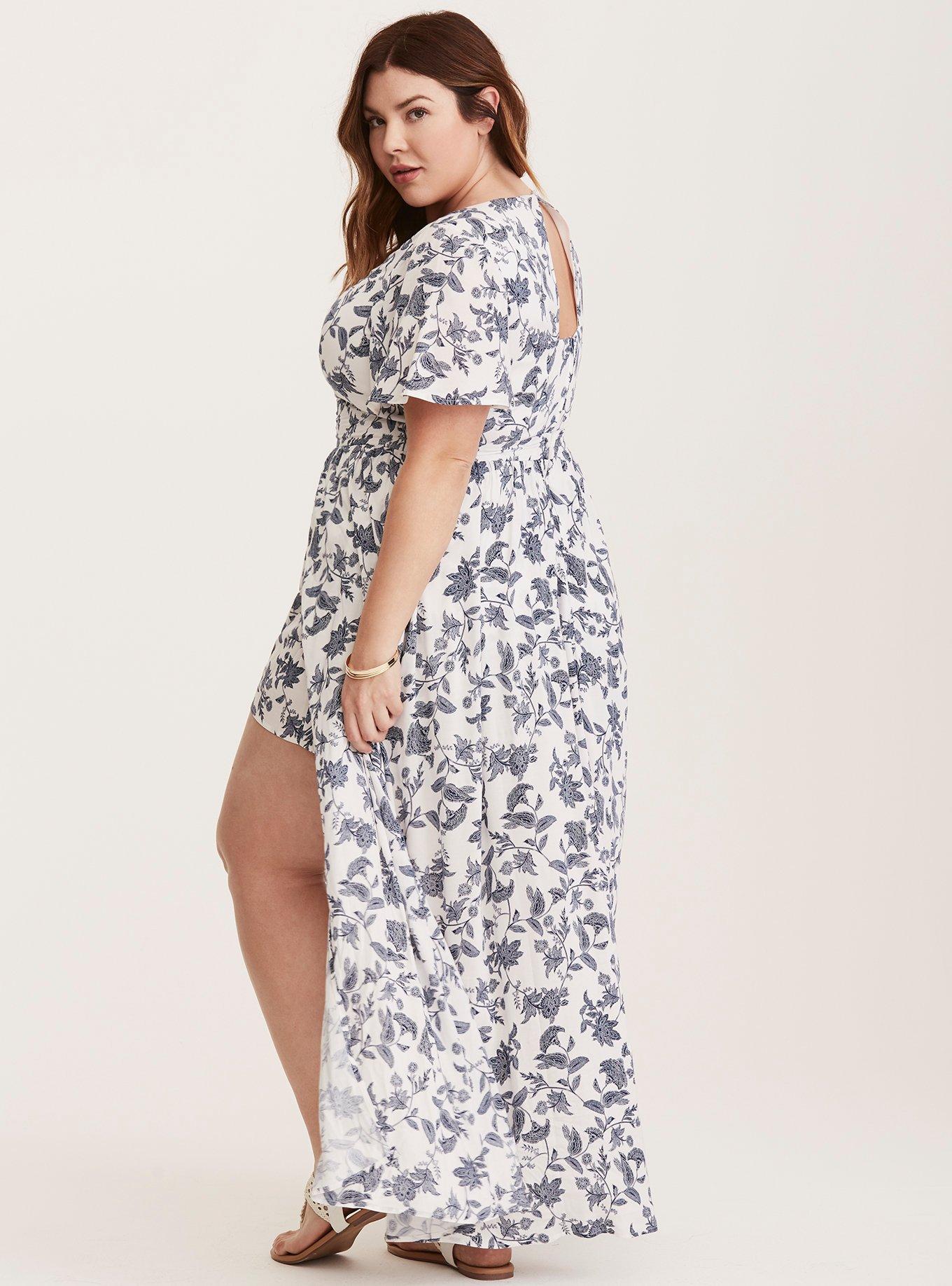 Plus Size Maxi Challis Walk Through Dress Torrid