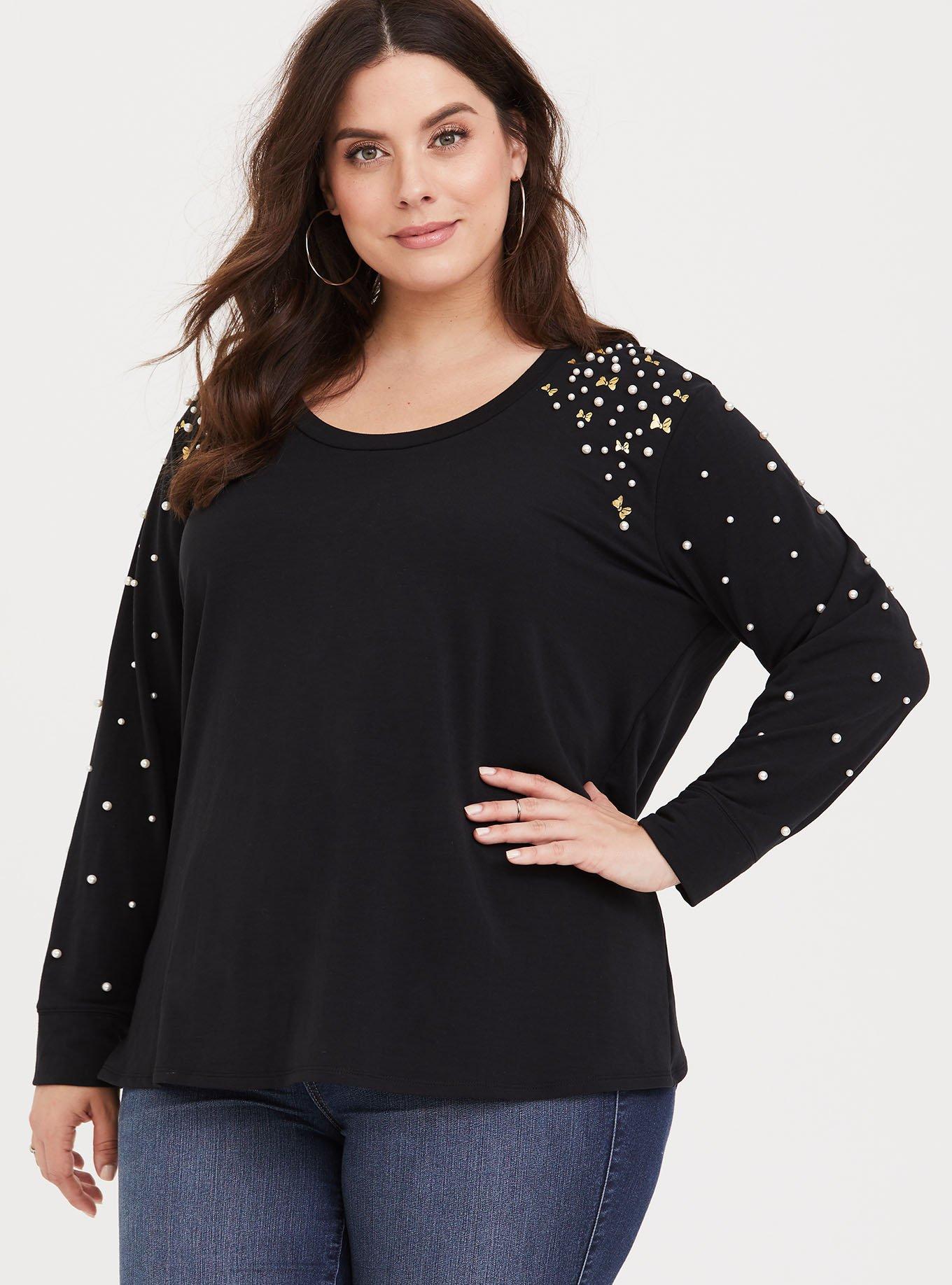 Disney Minnie Mouse Black Embellished Tie-Back Sweatshirt, DEEP BLACK, alternate