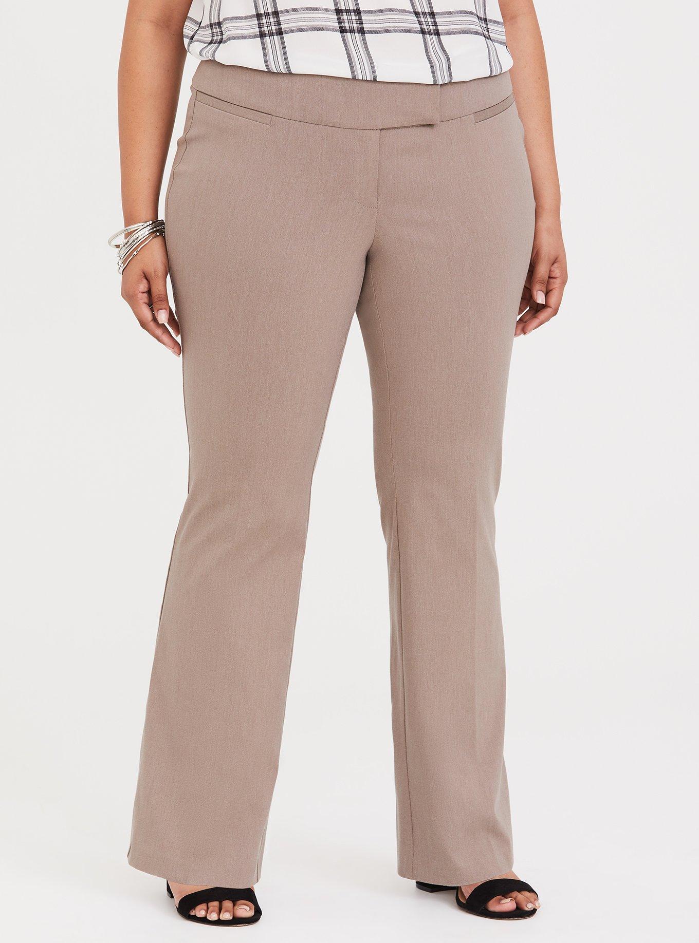 Plus Size Taupe Signature Ponte Stretch Trouser, TAUPE, alternate