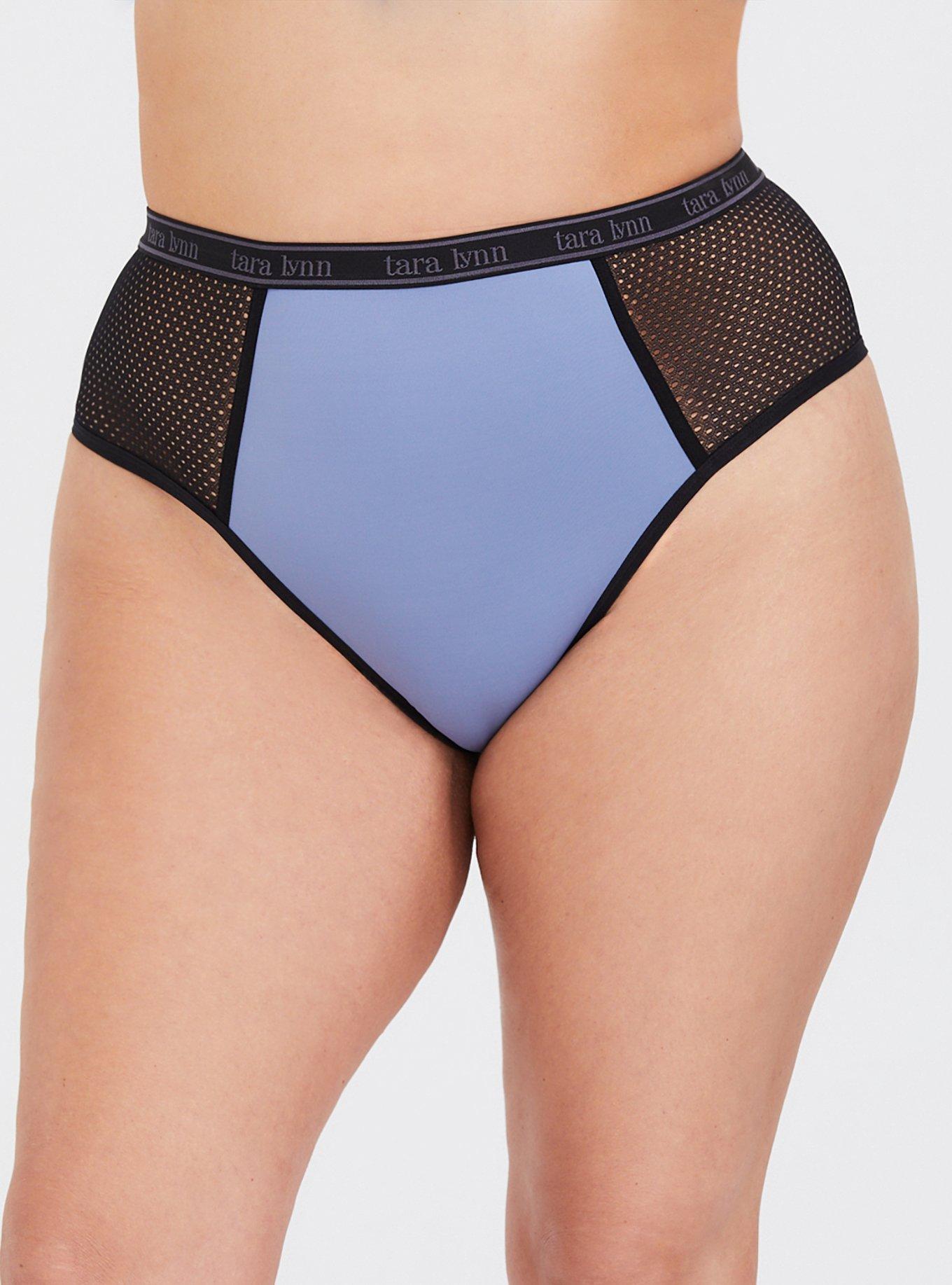 Tara Lynn - Microfiber & Mesh Brief Panty, STONE WASH, alternate