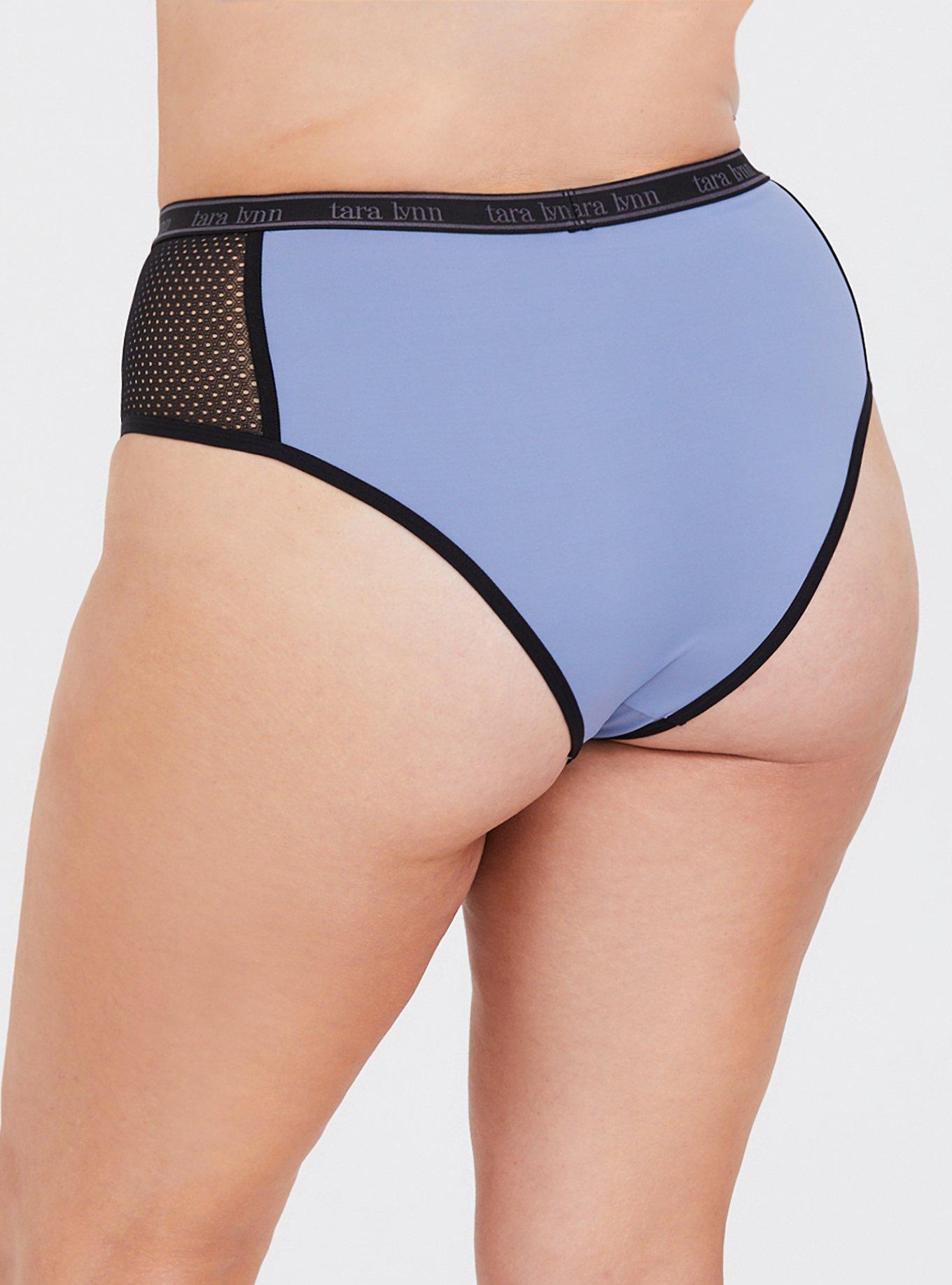 Tara Lynn - Microfiber & Mesh Brief Panty, STONE WASH, alternate