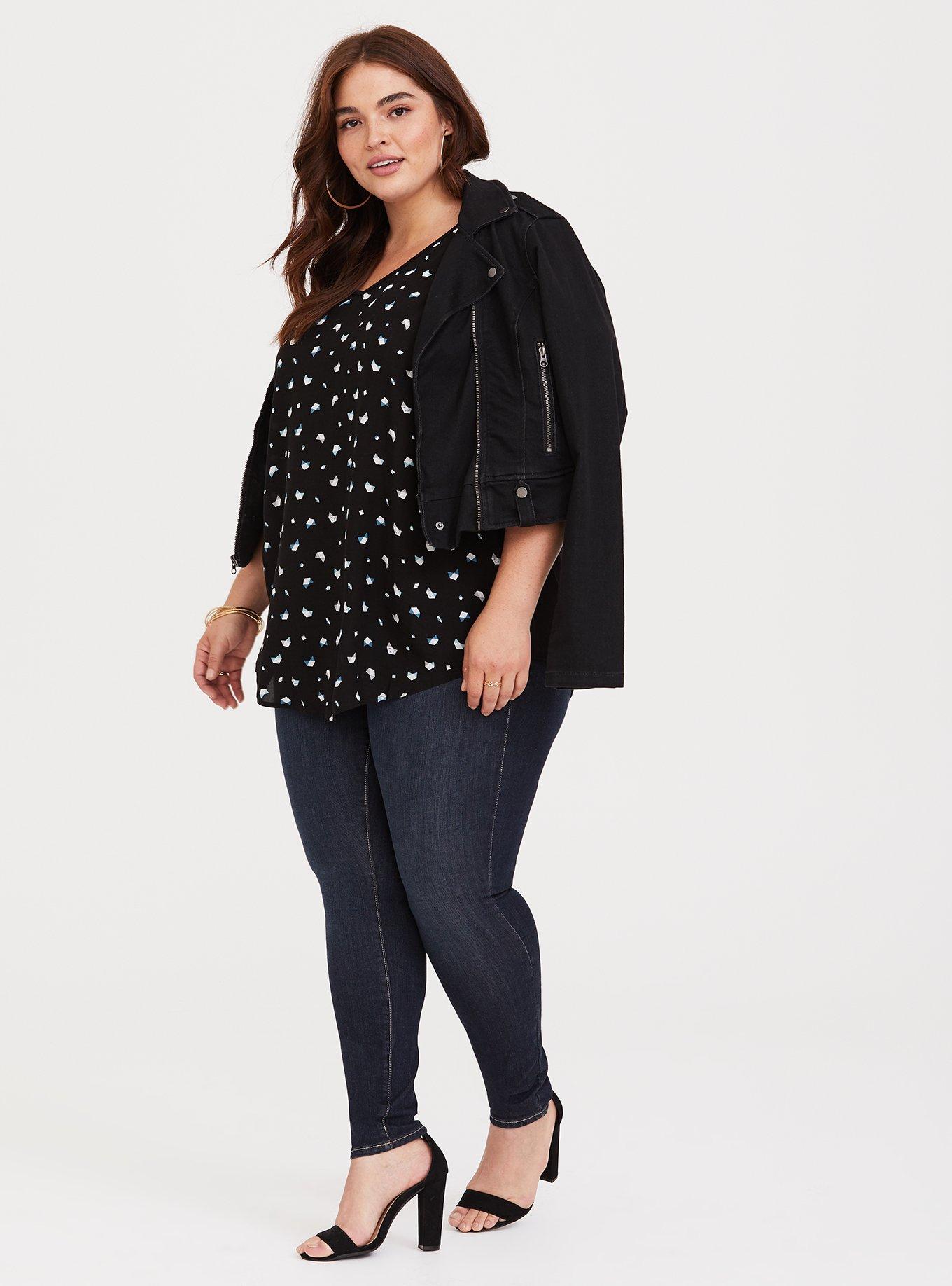 Black Geo Georgette Knit Tank, NONEC, alternate