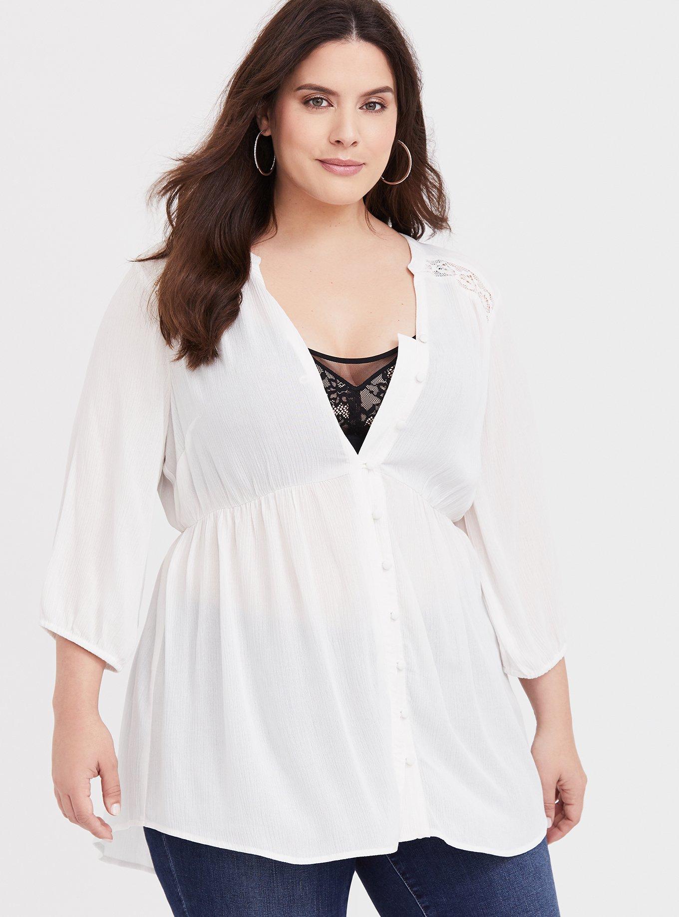 Plus Size - Lightly Lined Mesh And Lace Bralette - Torrid