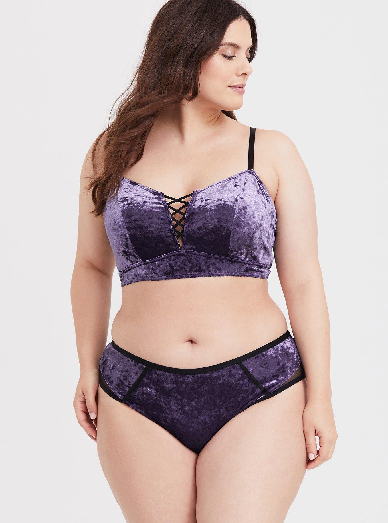 Purple Lattice Bralette, PURPLE, alternate