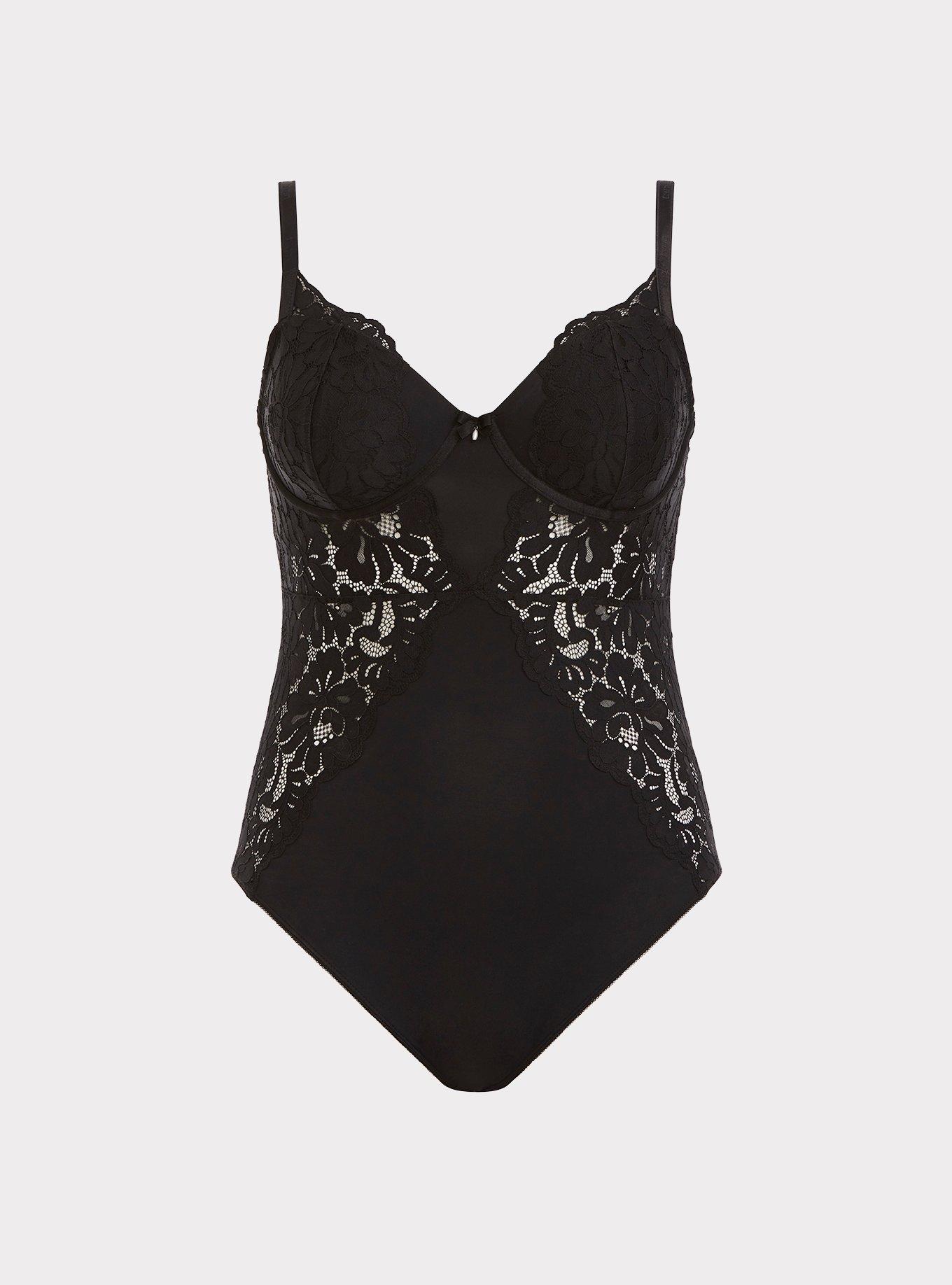 Plus Size - Tara Lynn - Microfiber & Lace Bodysuit - Torrid