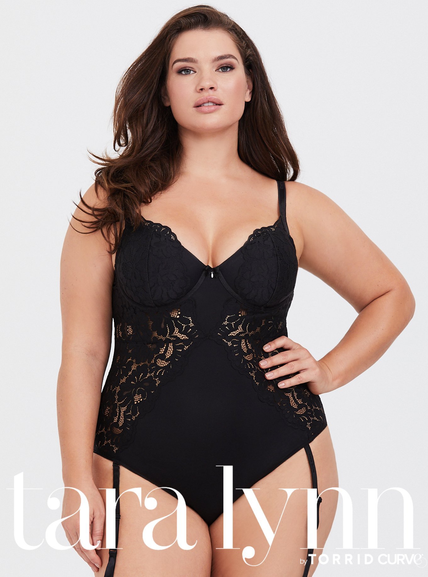 Tara Lynn - Microfiber & Lace Bodysuit, , hi-res